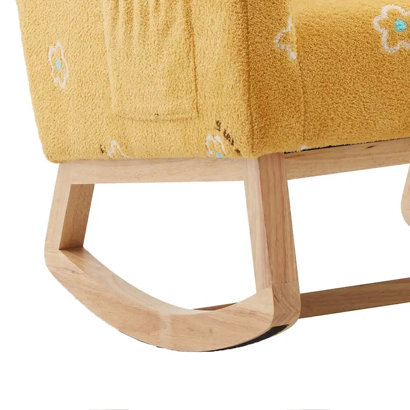 Fauteuil à bascule rembourré avec pochette latérale et dossier haut