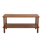 Table basse rectangulaire à 2 niveaux avec étagère de rangement ouverte