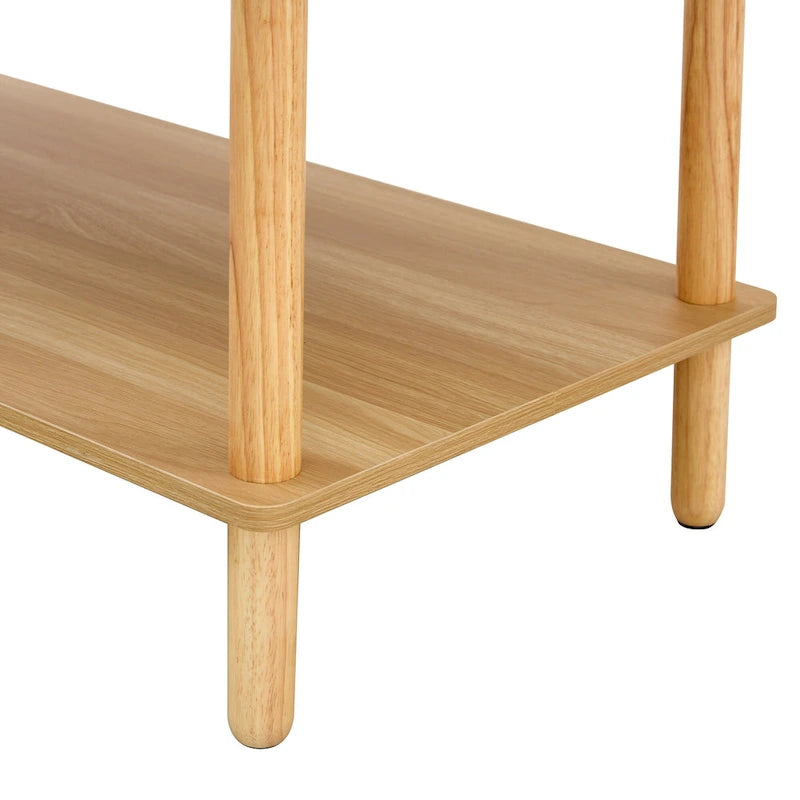 Table basse rectangulaire à 2 niveaux avec étagère de rangement ouverte