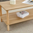 Table basse rectangulaire à 2 niveaux avec étagère de rangement ouverte