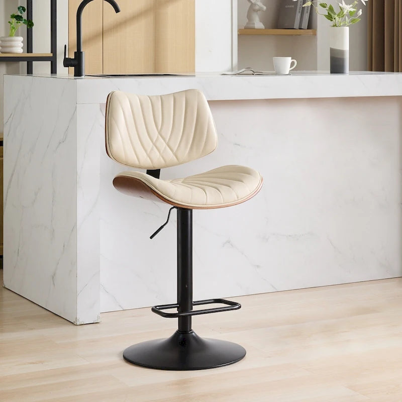 Tabourets de bar pivotants (lot de 2) avec assise rembourrée et hauteur réglable