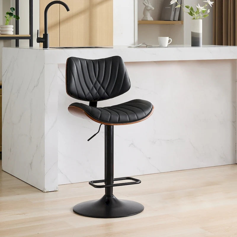 Tabourets de bar pivotants (lot de 2) avec assise rembourrée et hauteur réglable