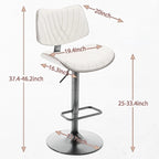 Tabourets de bar pivotants (lot de 2) avec assise rembourrée et hauteur réglable