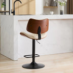 Tabourets de bar pivotants (lot de 2) avec assise rembourrée et hauteur réglable