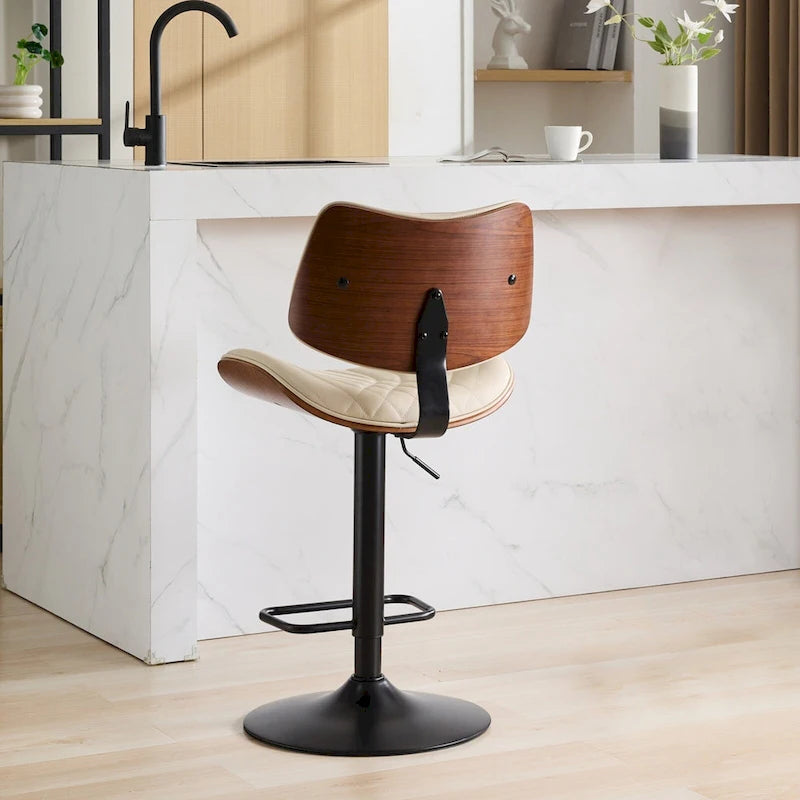 Tabourets de bar pivotants (lot de 2) avec assise rembourrée et hauteur réglable