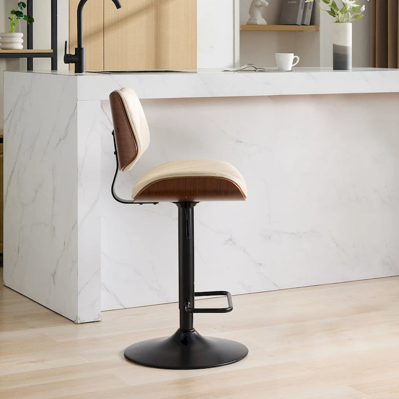 Tabourets de bar pivotants (lot de 2) avec assise rembourrée et hauteur réglable