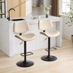 Tabourets de bar pivotants (lot de 2) avec assise rembourrée et hauteur réglable