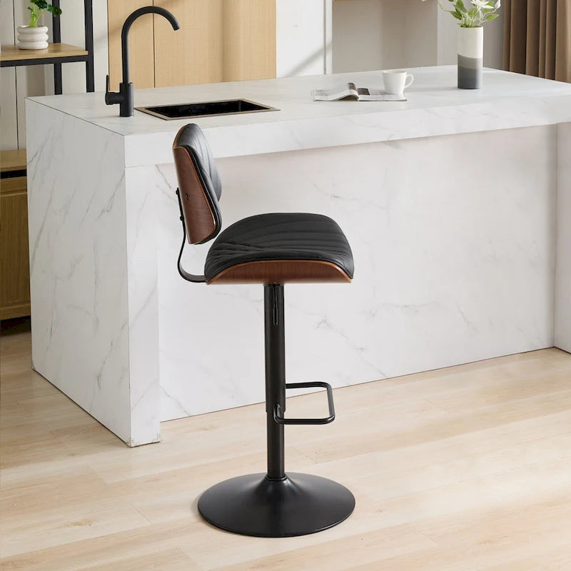 Tabourets de bar pivotants (lot de 2) avec assise rembourrée et hauteur réglable