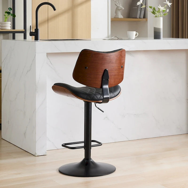 Tabourets de bar pivotants (lot de 2) avec assise rembourrée et hauteur réglable