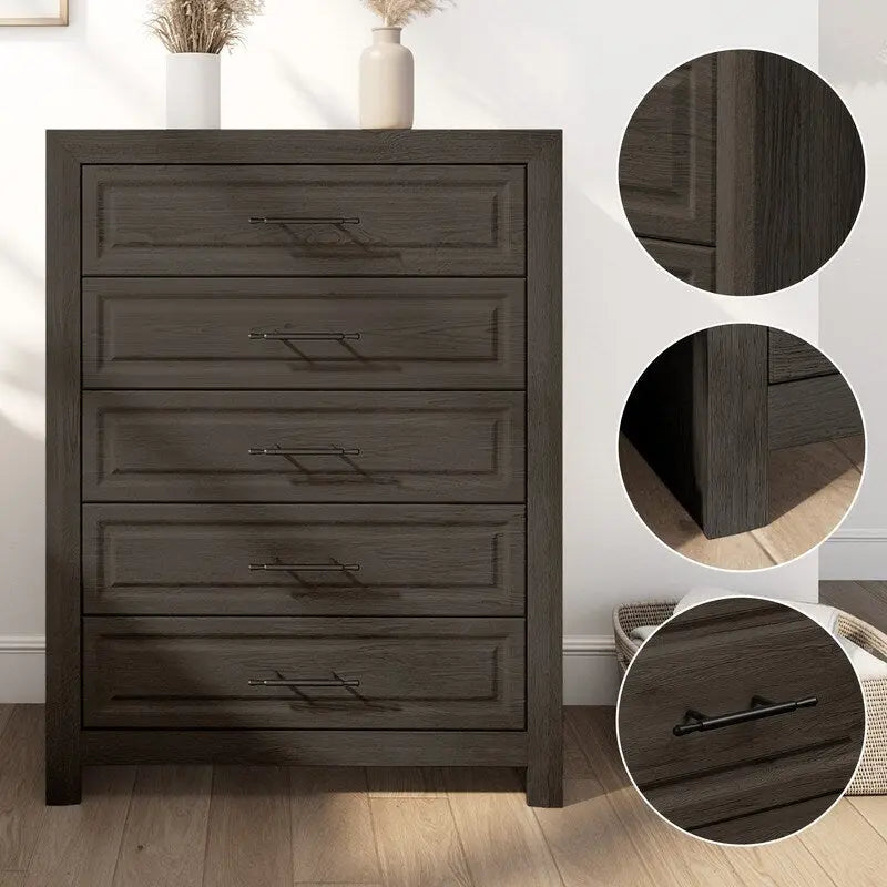 Commode à 5 tiroirs au fini boisé