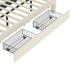 Lit plateforme Queen avec tiroirs de rangement, port USB et veilleuse