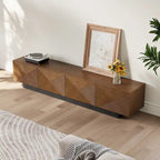 Meuble TV moderne du milieu du siècle de 199,9 cm avec placage en bois massif et 4 portes d'armoire