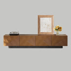 Meuble TV moderne du milieu du siècle de 199,9 cm avec placage en bois massif et 4 portes d'armoire