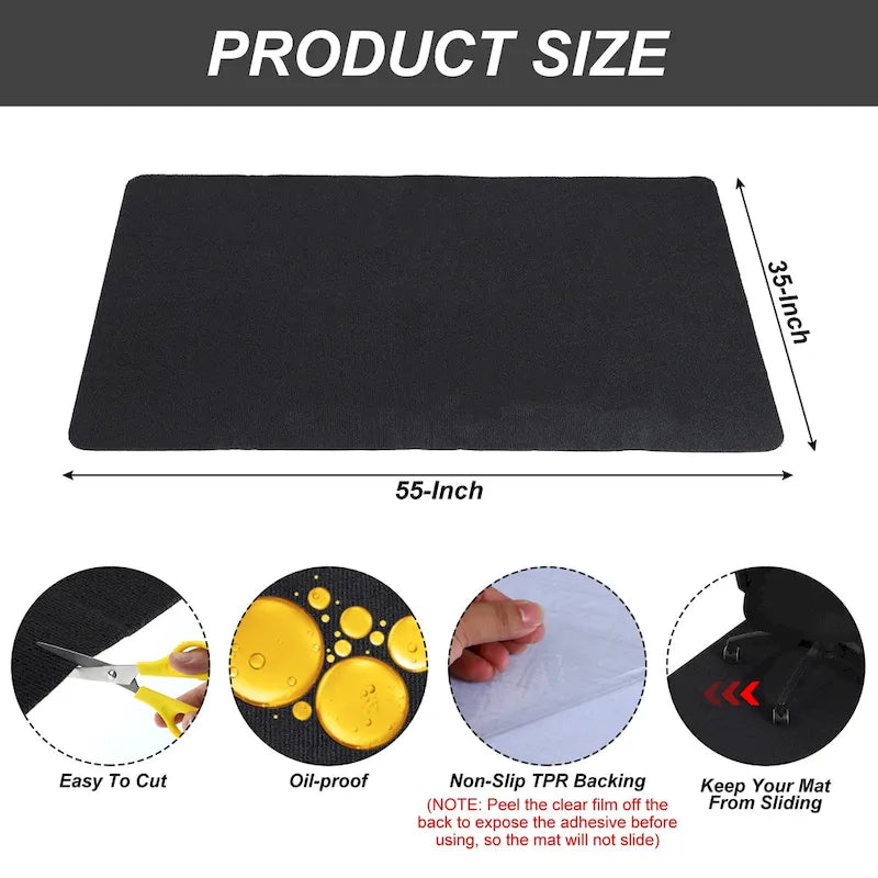 Tapis de protection pour chaise de bureau – sols durs – 140 x 89 cm