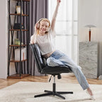 Fauteuil inclinable pivotant sans accoudoirs avec assise large rembourrée et hauteur réglable