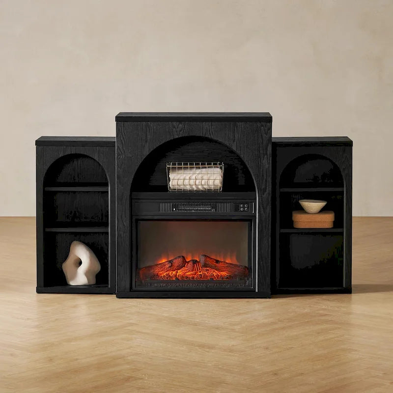 Meuble TV avec cheminée électrique et rangement