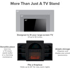 Meuble TV avec cheminée électrique et rangement