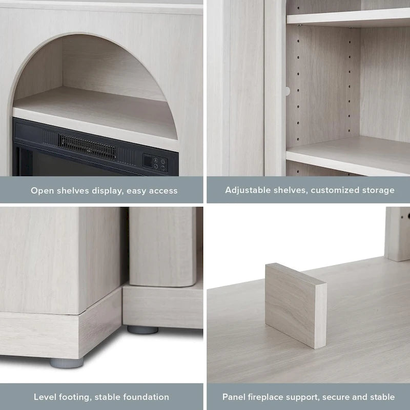 Meuble TV avec cheminée électrique et rangement