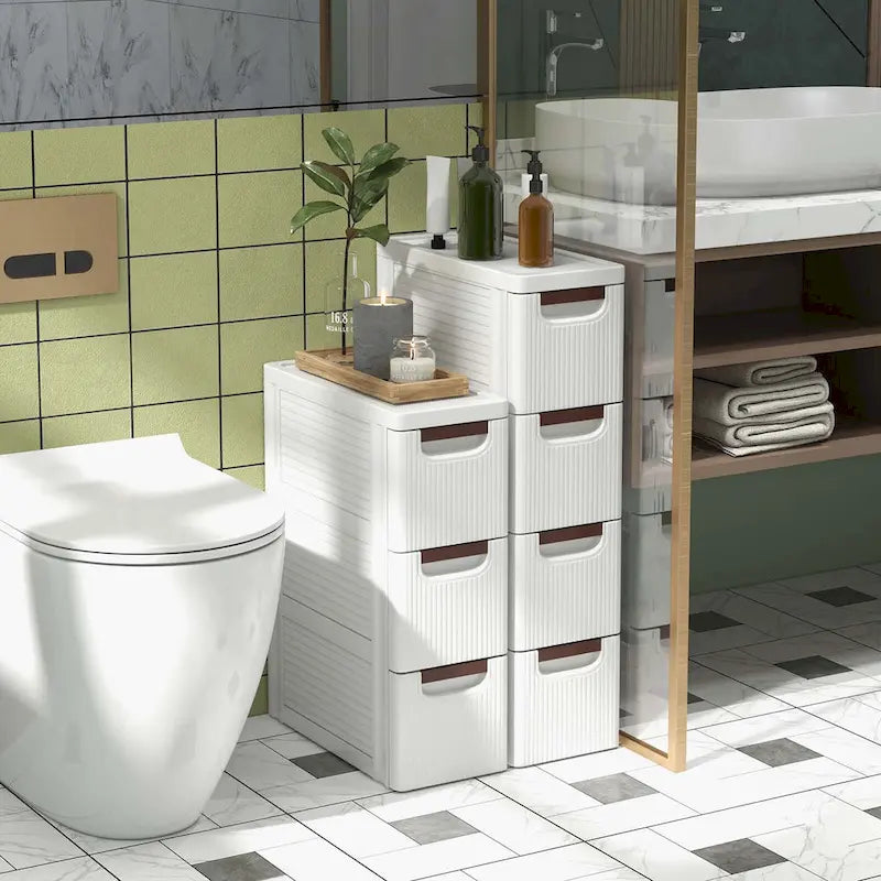 Meuble de rangement roulant étroit à 3 tiroirs avec roulettes