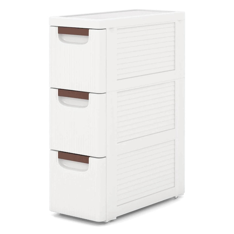 Meuble de rangement roulant étroit à 3 tiroirs avec roulettes