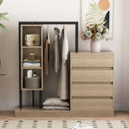 Armoire autonome avec 4 tiroirs, 3 étagères et une tringle de suspension