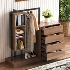 Armoire autonome avec 4 tiroirs, 3 étagères et une tringle de suspension