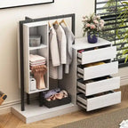 Armoire autonome avec 4 tiroirs, 3 étagères et une tringle de suspension