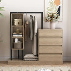 Armoire autonome avec 4 tiroirs, 3 étagères et une tringle de suspension