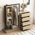 Armoire autonome avec 4 tiroirs, 3 étagères et une tringle de suspension