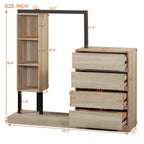 Armoire autonome avec 4 tiroirs, 3 étagères et une tringle de suspension