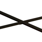 Table basse ronde avec plateau en bois et pieds croisés en métal
