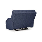 Fauteuil inclinable électrique à siège large, polyester bleu marine