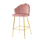 Lot de 2 tabourets de bar rembourrés, chaises hauteur comptoir avec pieds en métal et repose-pieds