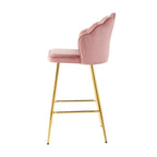 Lot de 2 tabourets de bar rembourrés, chaises hauteur comptoir avec pieds en métal et repose-pieds