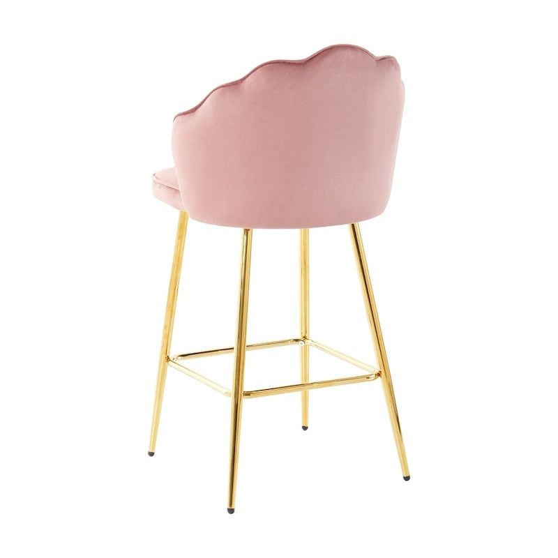 Lot de 2 tabourets de bar rembourrés, chaises hauteur comptoir avec pieds en métal et repose-pieds