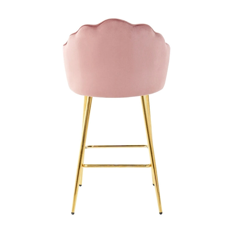 Lot de 2 tabourets de bar rembourrés, chaises hauteur comptoir avec pieds en métal et repose-pieds