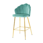 Lot de 2 tabourets de bar rembourrés, chaises hauteur comptoir avec pieds en métal et repose-pieds