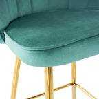 Lot de 2 tabourets de bar rembourrés, chaises hauteur comptoir avec pieds en métal et repose-pieds