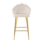 Lot de 2 tabourets de bar rembourrés, chaises hauteur comptoir avec pieds en métal et repose-pieds