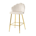 Lot de 2 tabourets de bar rembourrés, chaises hauteur comptoir avec pieds en métal et repose-pieds
