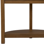 Console demi-lune de 42 pouces avec plateau en similicuir marbre et base en bois