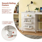 Table de couture pliante avec étagères de rangement et armoire - Blanc