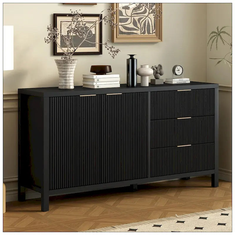 Buffet à motif ondulé avec rangement