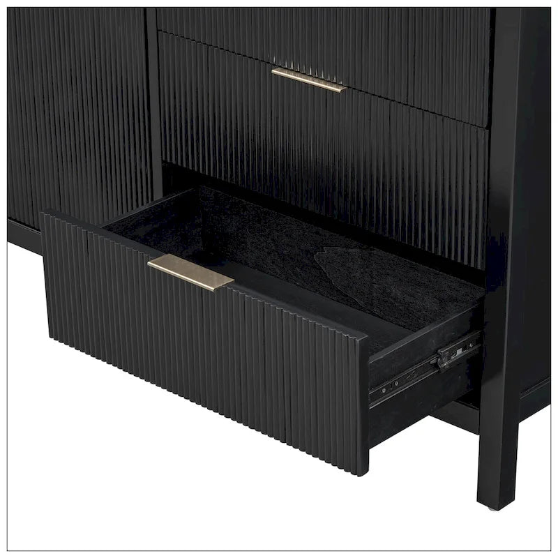 Buffet à motif ondulé avec rangement