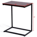 Table d'appoint en C avec structure en acier – 55,9 x 35,6 x 66 cm, Noyer