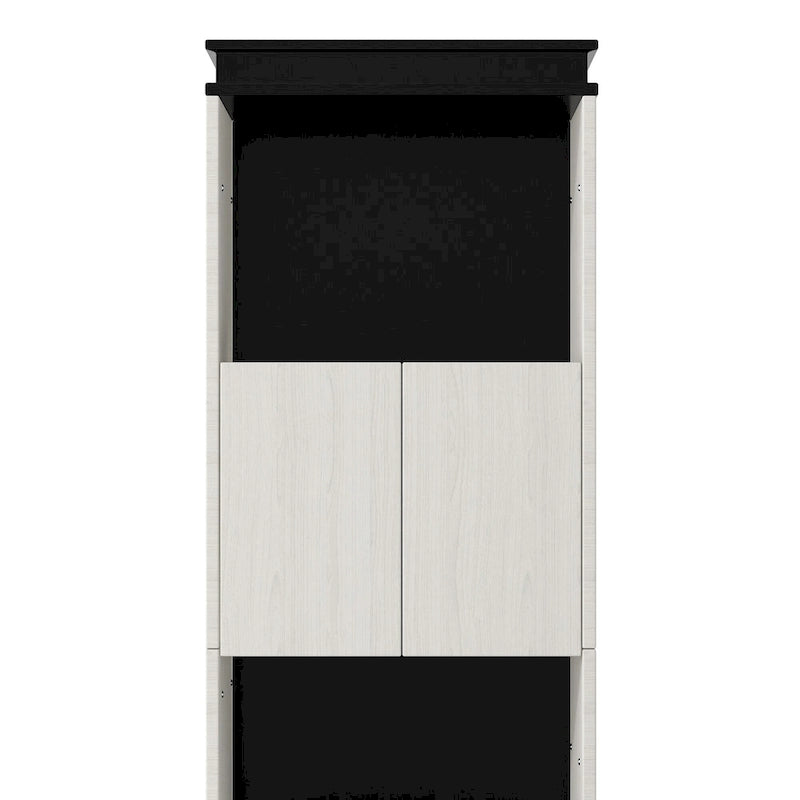 Lit escamotable grand format avec étagères de rangement, armoire et bureau intégré