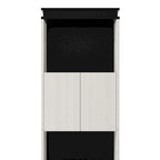 Lit escamotable grand format avec étagères de rangement, armoire et bureau intégré