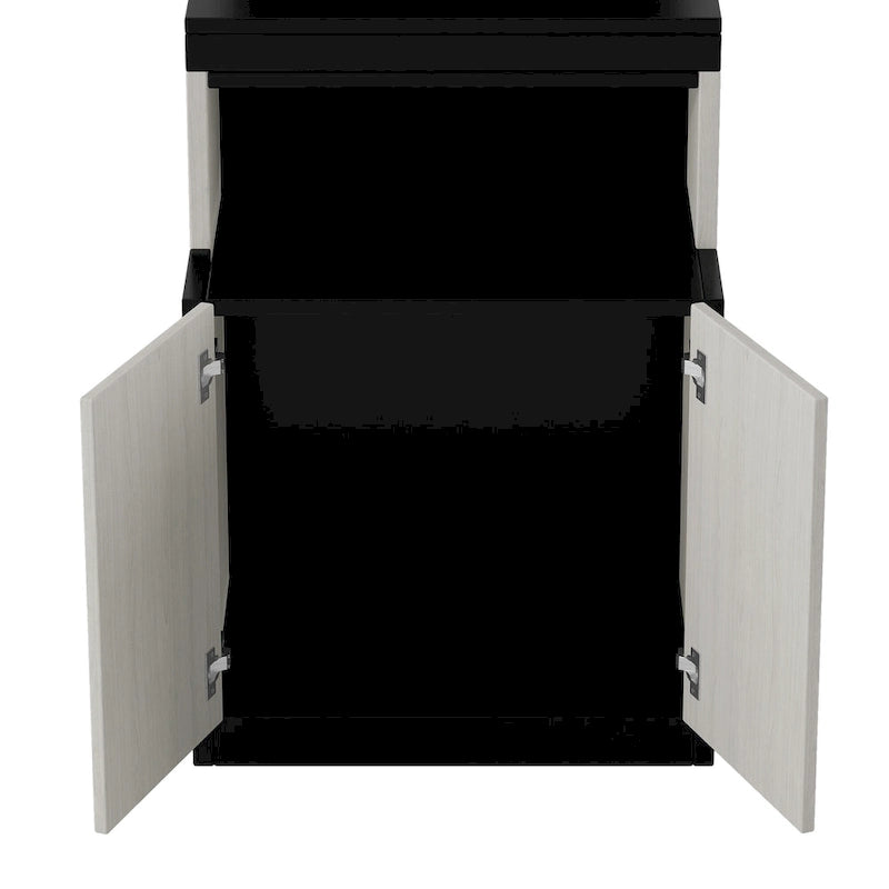 Lit escamotable grand format avec étagères de rangement, armoire et bureau intégré
