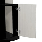 Lit escamotable grand format avec étagères de rangement, armoire et bureau intégré