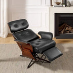 Fauteuil inclinable en similicuir avec repose-pieds